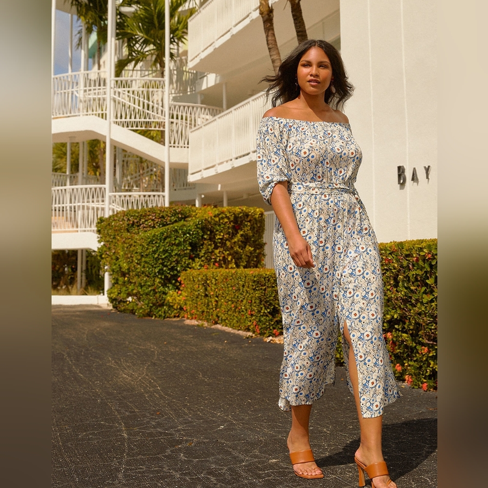 ELOQUII Drama Sleeve Strapless Jumpsuit